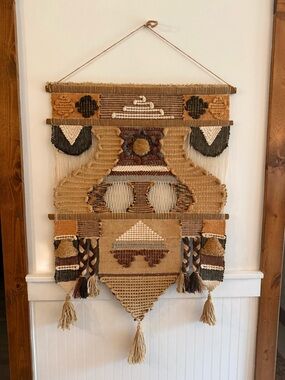 Vintage 70s Don Freedman Fiber Art Woven Textile Wall Hanging Modern